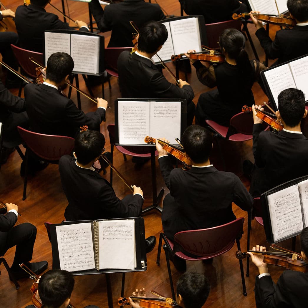 Orchestra performing music