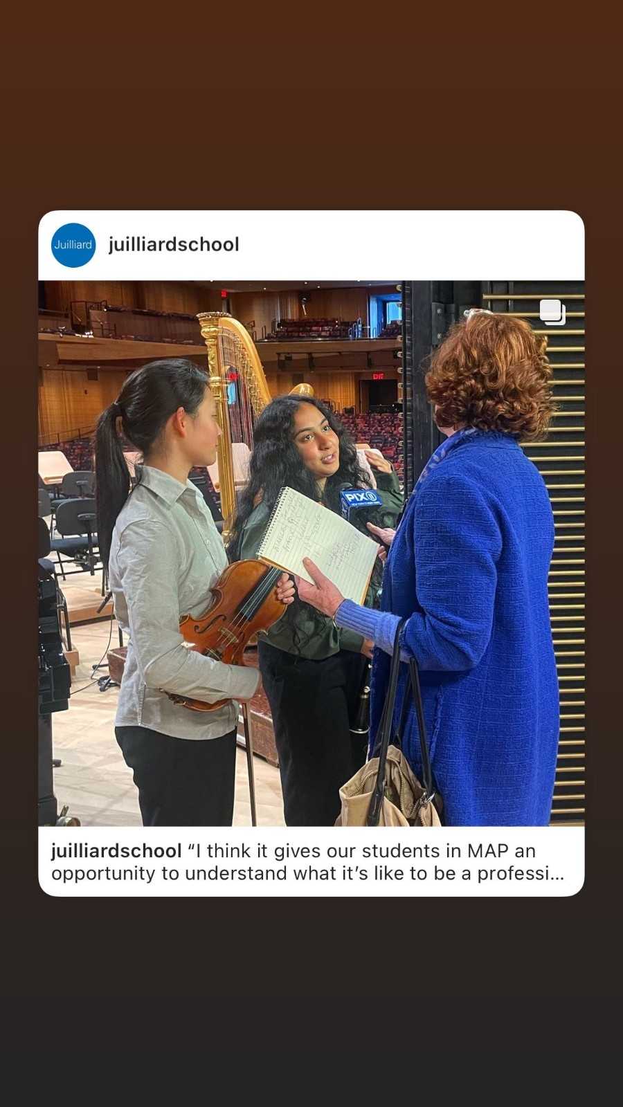 Bianca Being Interviewed by WPIX 11 News Channel About Performance with the New York Philharmonic