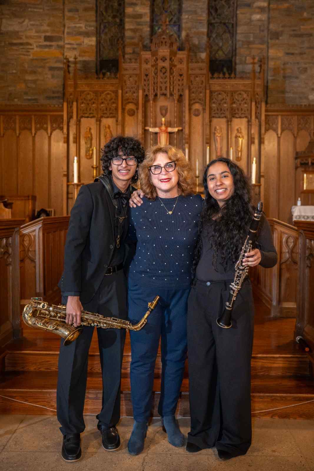 With Elementary School Music teacher April Rachmuth